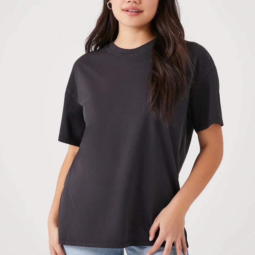 Forever 21 Black Oversized Boyfriend Tee